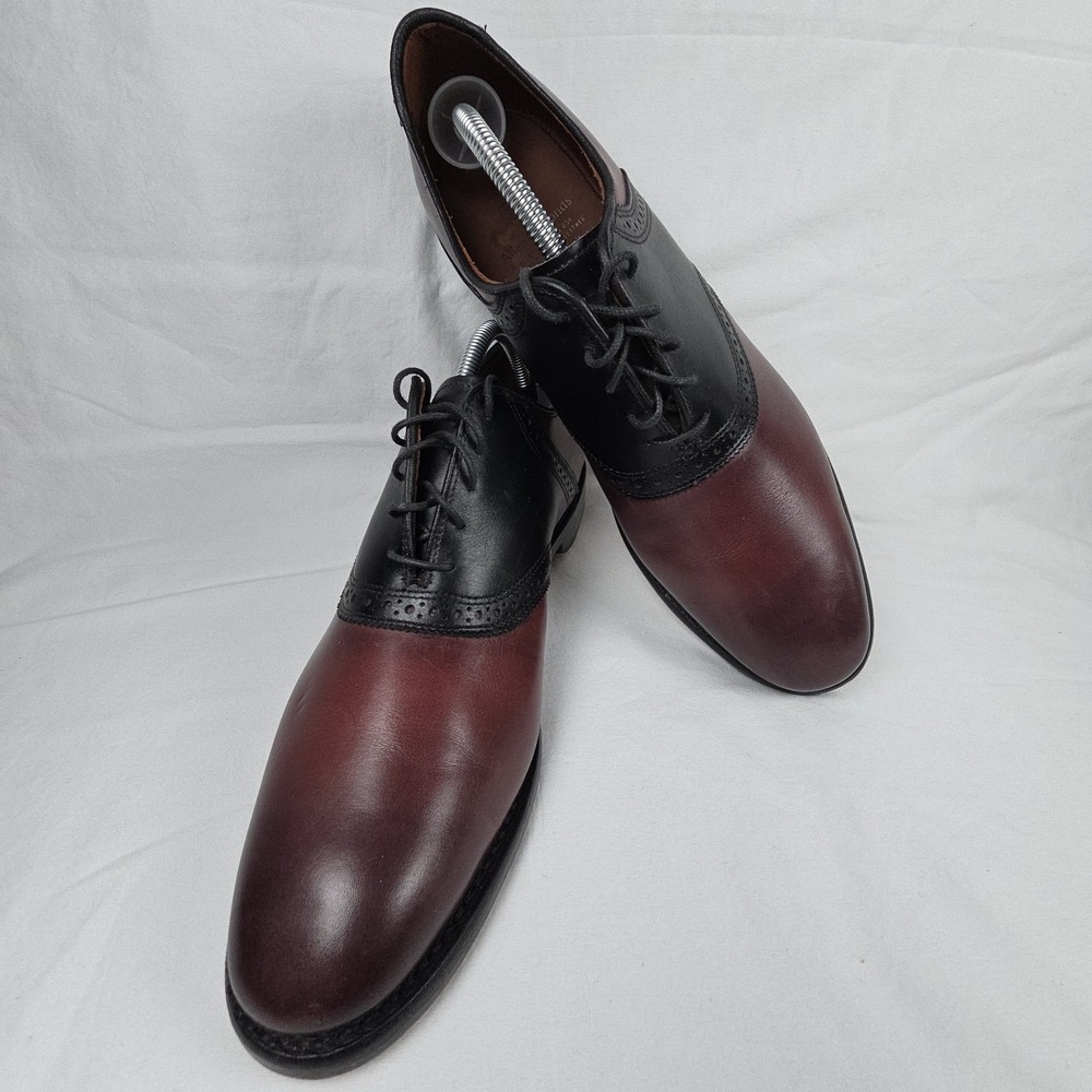 Allen Edmonds Two-Tone Burgundy and Black Cap-Toe Oxfords